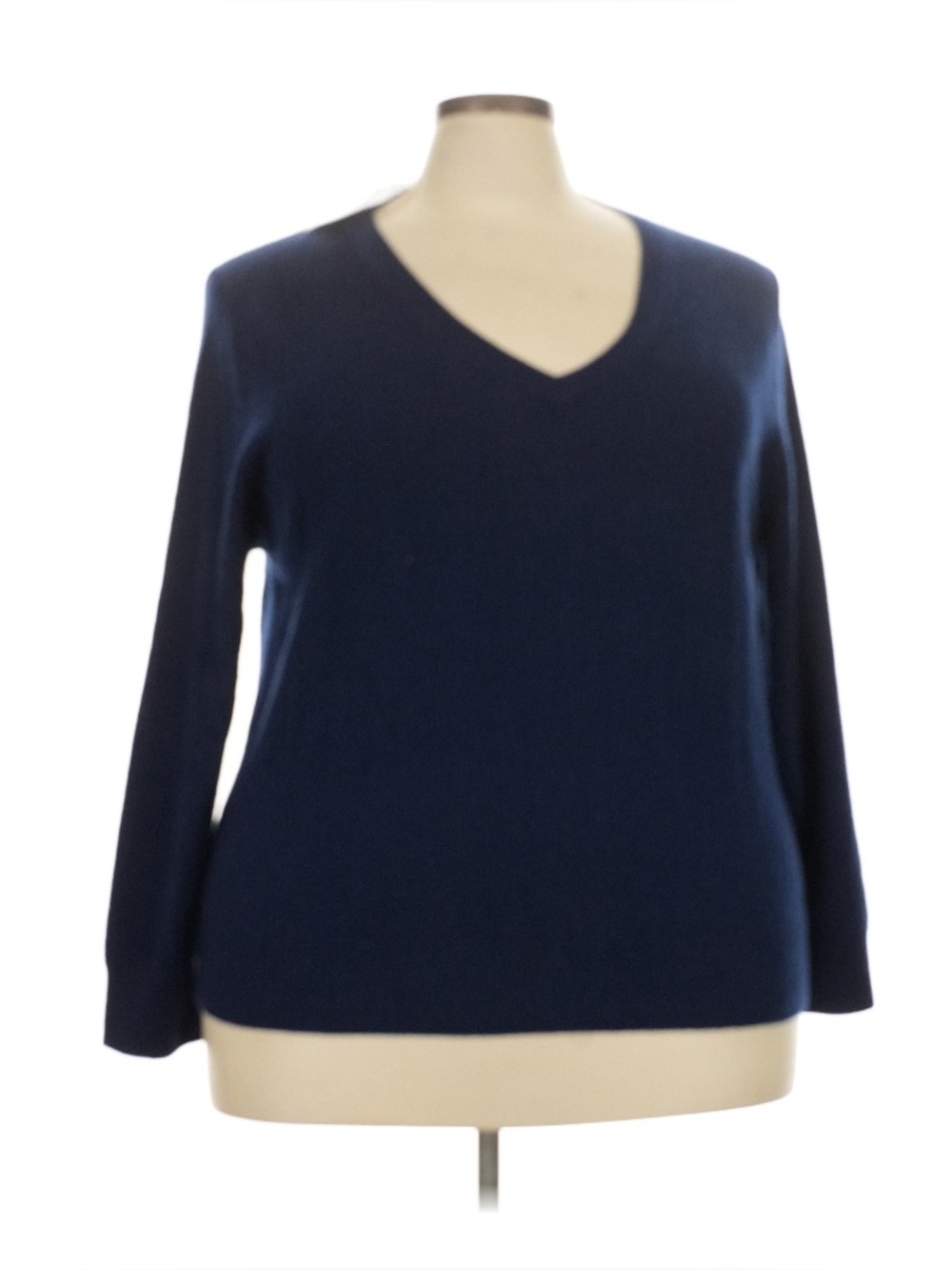 New with tags 3X Quince 100% cashmere navy blue v neck pullover sweater